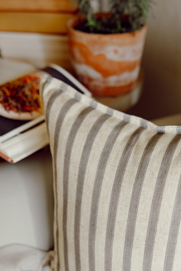 Farm Stripe Grey Cushion Cover - Image 2